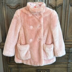 Crewcuts J Crew Pink Faux Fur Jacket 🌟 for a Girl - size 8